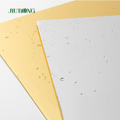Mdf-Quadrat-Wegwerfkuchen-Brett-weiße und Goldfarbe
