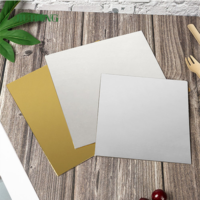 Mdf-Quadrat-Wegwerfkuchen-Brett-weiße und Goldfarbe