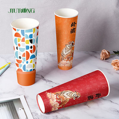 Wiederverwendbare Festival-Papier-Druckkaffeetasse ringsum Form