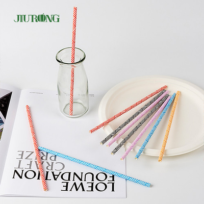 Buntes biologisch abbaubares Wegwerfpapier, das Straw Striped Pattern Food Grade trinkt