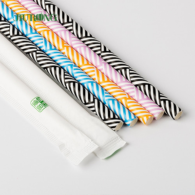 Buntes biologisch abbaubares Wegwerfpapier, das Straw Striped Pattern Food Grade trinkt