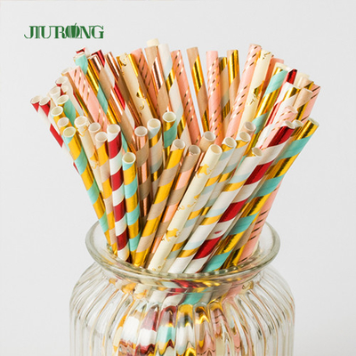 Kommerzielles biologisch abbaubares Kraftpapier Straw For Christmas Party