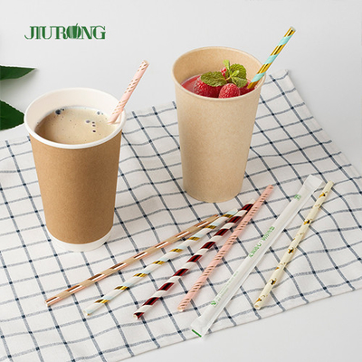 Kommerzielles biologisch abbaubares Kraftpapier Straw For Christmas Party
