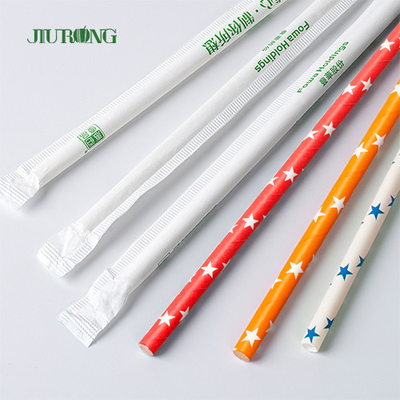 FDA Dot Printing Stripe Paper Straw für Mitnehmernahrungsmitteldienstleistungen