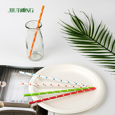 FDA Dot Printing Stripe Paper Straw für Mitnehmernahrungsmitteldienstleistungen