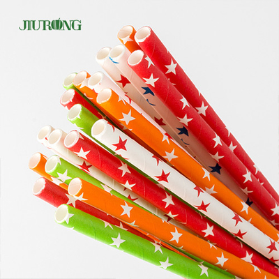 FDA Dot Printing Stripe Paper Straw für Mitnehmernahrungsmitteldienstleistungen