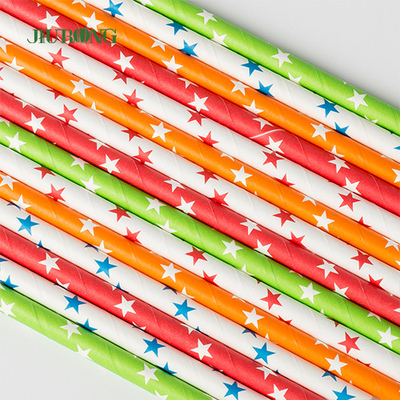 FDA Dot Printing Stripe Paper Straw für Mitnehmernahrungsmitteldienstleistungen