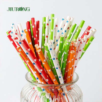 FDA Dot Printing Stripe Paper Straw für Mitnehmernahrungsmitteldienstleistungen