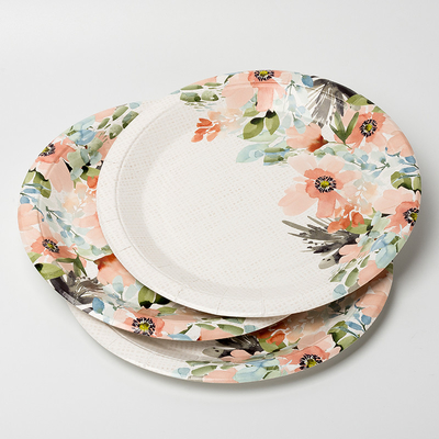 Wegwerfblumen-Abendessen-Nachtisch-Pappteller Valentine Day Theme Party Supplies