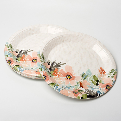 Wegwerfblumen-Abendessen-Nachtisch-Pappteller Valentine Day Theme Party Supplies