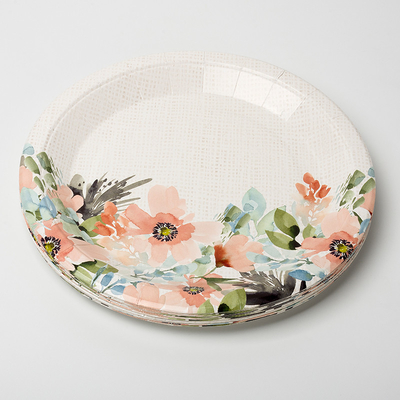 Wegwerfblumen-Abendessen-Nachtisch-Pappteller Valentine Day Theme Party Supplies