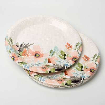 Wegwerfblumen-Abendessen-Nachtisch-Pappteller Valentine Day Theme Party Supplies
