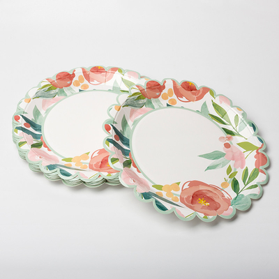 Wegwerfblumen-runder Pappteller-Valentine Day Party Supplies Tableware-Nahrungsmittelgrad