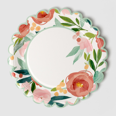 Wegwerfblumen-runder Pappteller-Valentine Day Party Supplies Tableware-Nahrungsmittelgrad