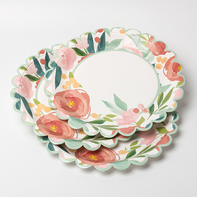 Wegwerfblumen-runder Pappteller-Valentine Day Party Supplies Tableware-Nahrungsmittelgrad