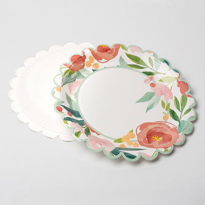 Wegwerfblumen-runder Pappteller-Valentine Day Party Supplies Tableware-Nahrungsmittelgrad