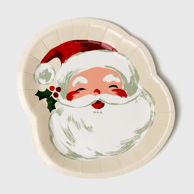Spezielle Form FDA-Wegwerfpappteller-Santa Claus Christmas Party Supplies Sets