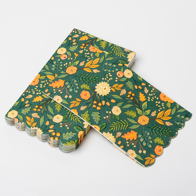 EU-biologisch abbaubares Wegwerftischbesteck-bunter Blumen-Entwurf Valentine Day Party Paper Napkin