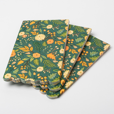 EU-biologisch abbaubares Wegwerftischbesteck-bunter Blumen-Entwurf Valentine Day Party Paper Napkin