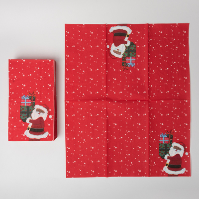 LFGB-biologisch abbaubare Wegwerftischbesteck-Santa Claus Christmas Theme Party Paper-Serviette