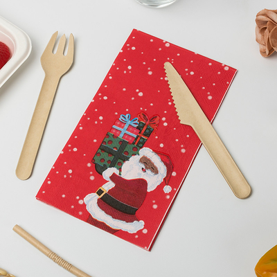LFGB-biologisch abbaubare Wegwerftischbesteck-Santa Claus Christmas Theme Party Paper-Serviette