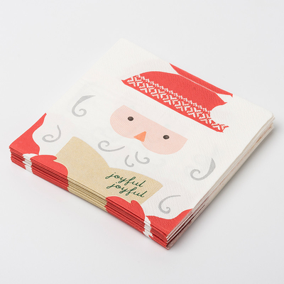 Kundenspezifischer Druck-Santa Claus Christmas Paper Napkins Party-Versorgungs-Satz