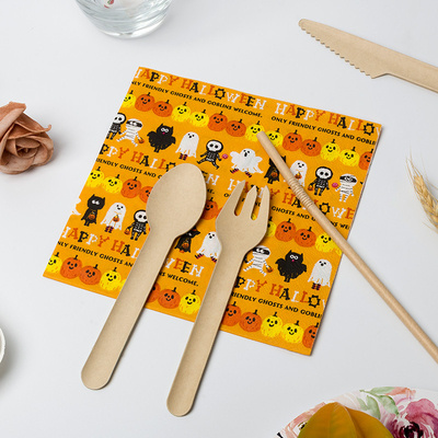 Sichere Goldpapier-Servietten-verrückte Kürbis-Geist-Entwurfs-Halloween-Thema-Partei-Versorgungen