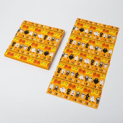 Sichere Goldpapier-Servietten-verrückte Kürbis-Geist-Entwurfs-Halloween-Thema-Partei-Versorgungen