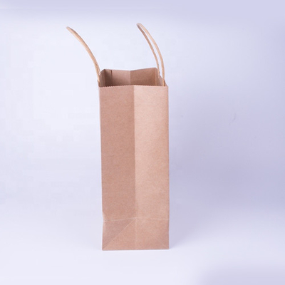 Biologisch abbaubare Papiertüte mit flachem Griff, umweltfreundlich, 280 mm Logo-Druck
