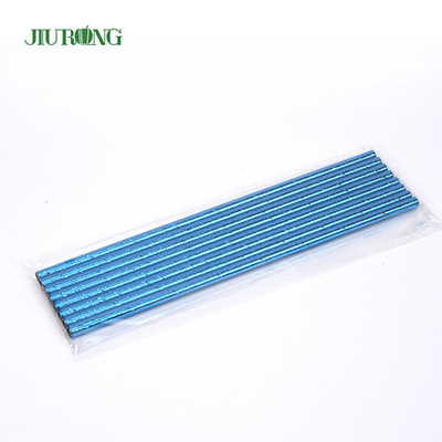 Blau beschichtete biologisch abbaubares Papier-Straw Disposable Straight Tube Custom-Logo