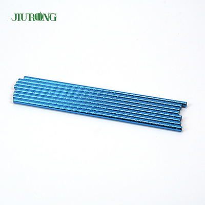 Blau beschichtete biologisch abbaubares Papier-Straw Disposable Straight Tube Custom-Logo
