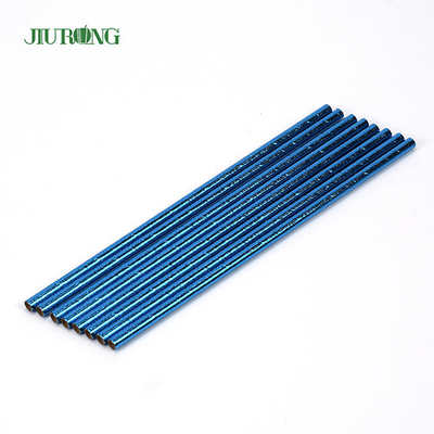 Blau beschichtete biologisch abbaubares Papier-Straw Disposable Straight Tube Custom-Logo