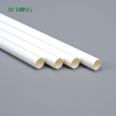 Weißer biologisch abbaubarer Papier-Durchmesser Straw Eco Friendly Food Grade-4.6mm