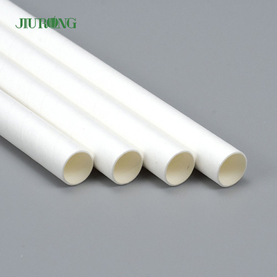 Weißer biologisch abbaubarer Papier-Durchmesser Straw Eco Friendly Food Grade-4.6mm