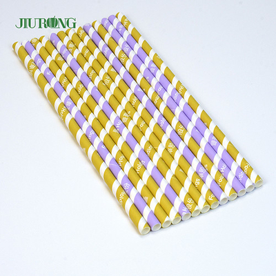Trinkhalme aus farbigem Kraftpapier, biologisch abbaubar, 10 x 250 mm, Lebensmittelqualität