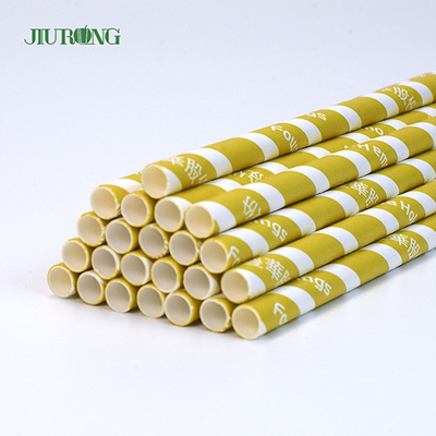 Trinkhalme aus farbigem Kraftpapier, biologisch abbaubar, 10 x 250 mm, Lebensmittelqualität