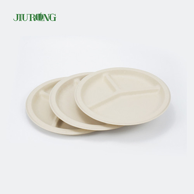 Brot Zuckerrohr Bagasse Einwegteller Biologisch abbaubare runde Form