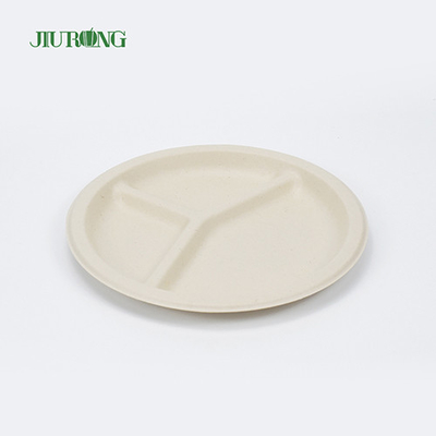 Brot Zuckerrohr Bagasse Einwegteller Biologisch abbaubare runde Form