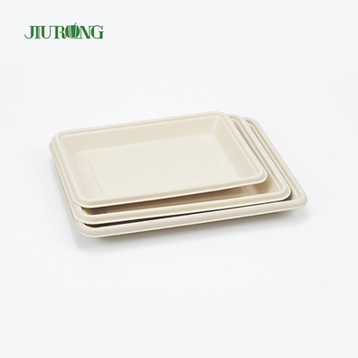 PLA biologisch abbaubares Bagasse-Geschirr, Fast-Food-Serviertablett