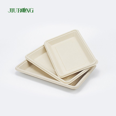 PLA biologisch abbaubares Bagasse-Geschirr, Fast-Food-Serviertablett