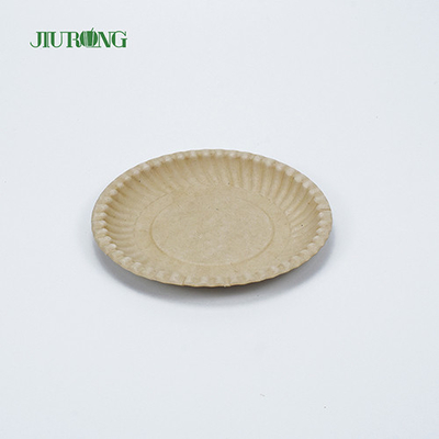 Recycelbarer, biologisch abbaubarer Lebensmittelbehälter aus Zuckerrohr, umweltfreundlich, runde Platte, 258 mm