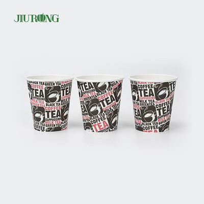 Logo Print Biologisch abbaubare Pappbecher 10 Unzen 12 Unzen Umweltfreundliche Einweg-Kaffeetasse