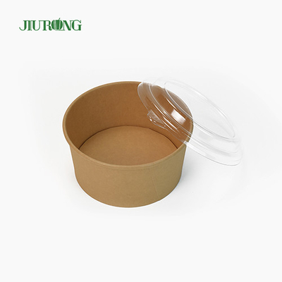 1100 ml umweltfreundliche Salatschüssel aus Kraftpapier mit PET-Deckel