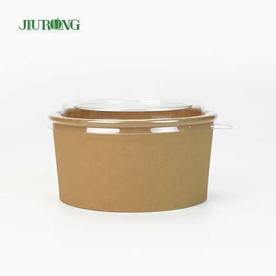 1100 ml umweltfreundliche Salatschüssel aus Kraftpapier mit PET-Deckel