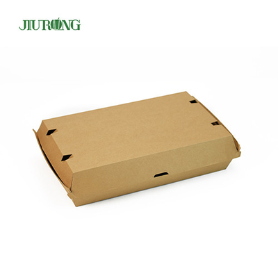 2100 ml umweltfreundliche Verpackung zum Mitnehmen Lebensmittelqualität Lunchbox aus Kraftpapier