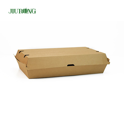 2100 ml umweltfreundliche Verpackung zum Mitnehmen Lebensmittelqualität Lunchbox aus Kraftpapier