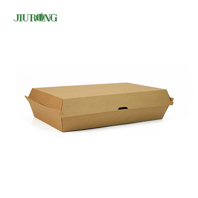 2100 ml umweltfreundliche Verpackung zum Mitnehmen Lebensmittelqualität Lunchbox aus Kraftpapier