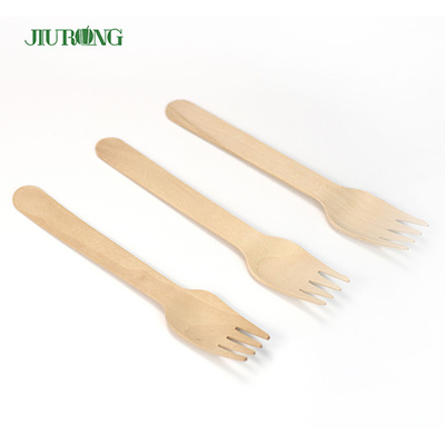 Bambus biologisch abbaubares Einwegbesteck Geschirr Holz Gabel Set 95mm