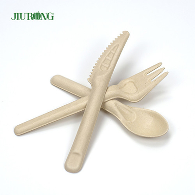 Kundenspezifisches biologisch abbaubares Einwegbesteck Zuckerrohr-Bagasse-Messer-Gabel-Löffel