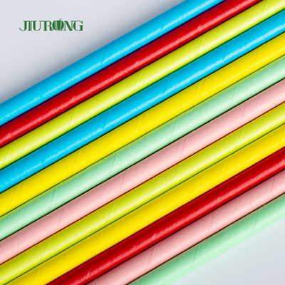 Kundenspezifisches biologisch abbaubares Papier Straw For Coffee Drink Bendable 150mm